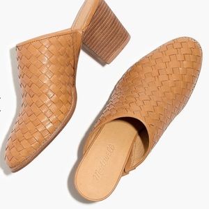 Madewell Harper Mule in Woven Leather amber brown